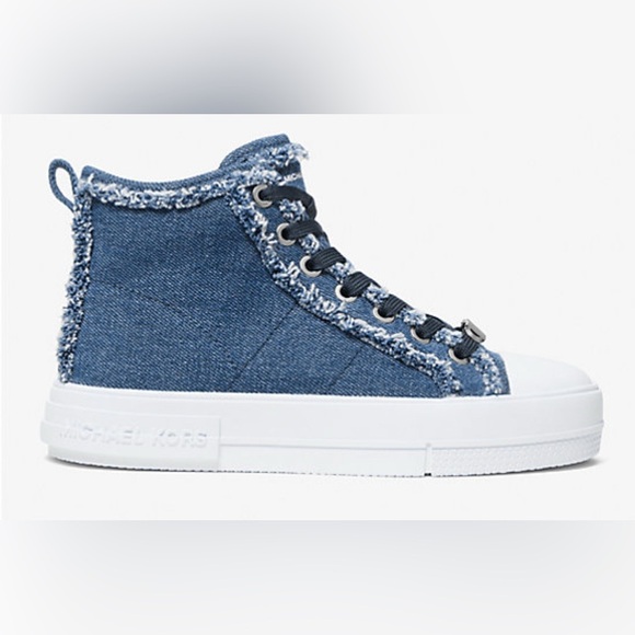 Michael Kors Evy High-Top Denim Sneakers Size 8.5 – Brand New in Box - Picture 2 of 12